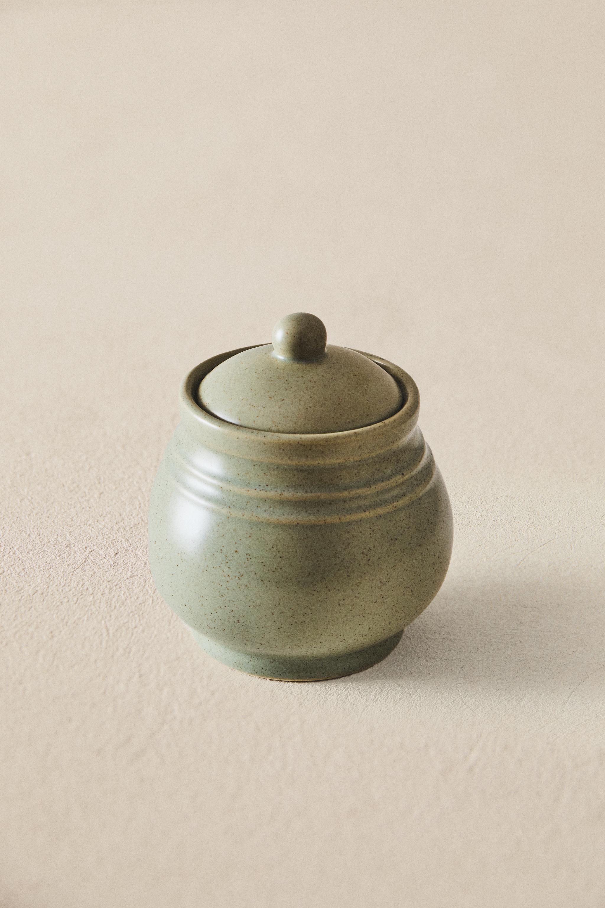 STONEWARE SUGAR BOWL